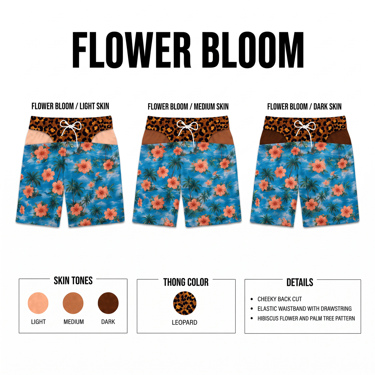 Flower Bloom - Light, Medium, Dark Skin
